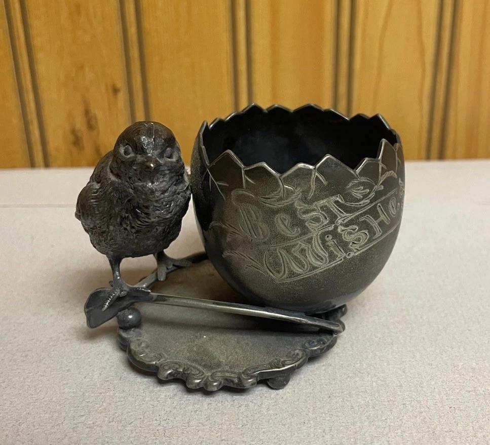 chick wishbone figural toothpick holder. Wilcox 1931