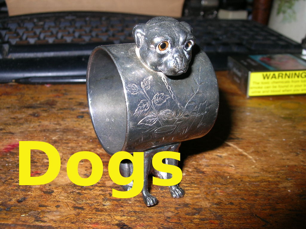 Dog figural napkin rings