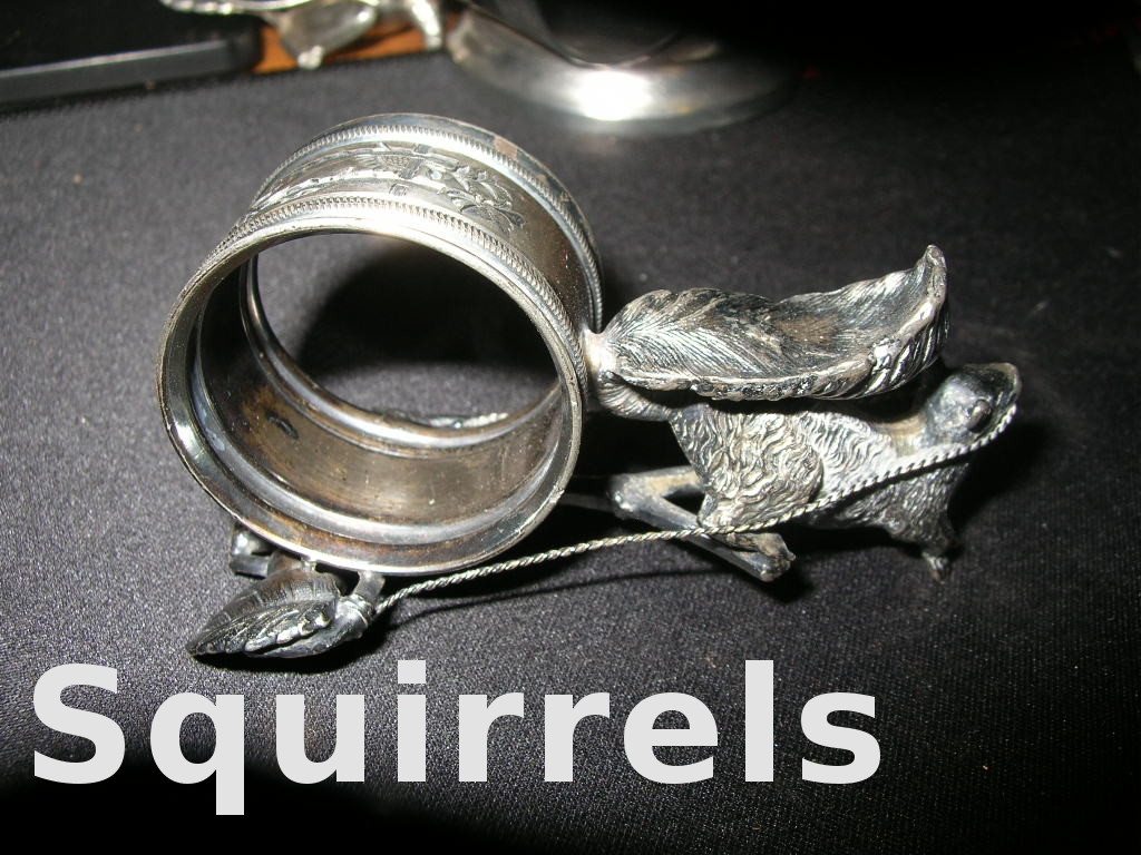Squirrel figural napkin rings