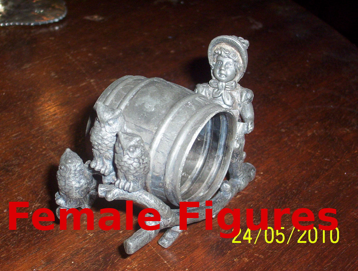 Female figure figural napkin rings