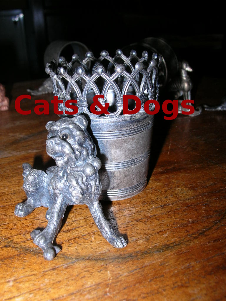 Cat & Dog figural toothpick holders