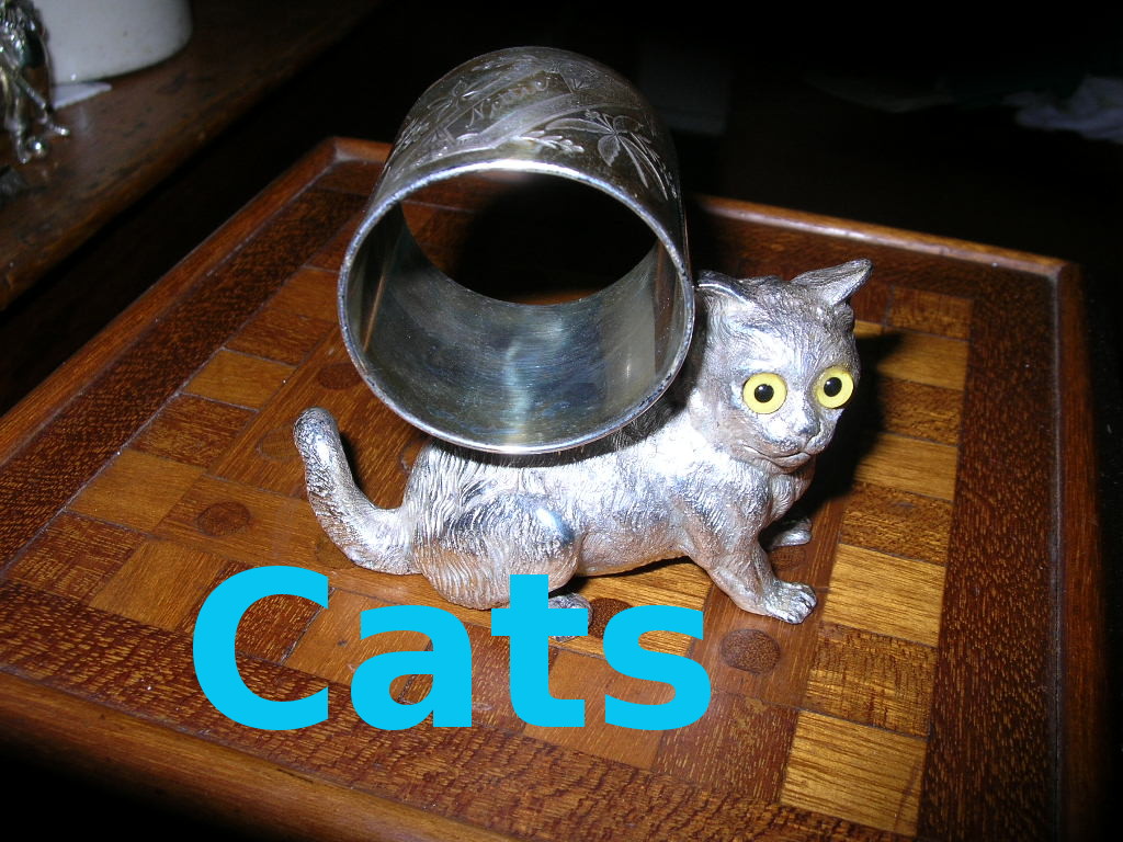 Cat figural napkin rings