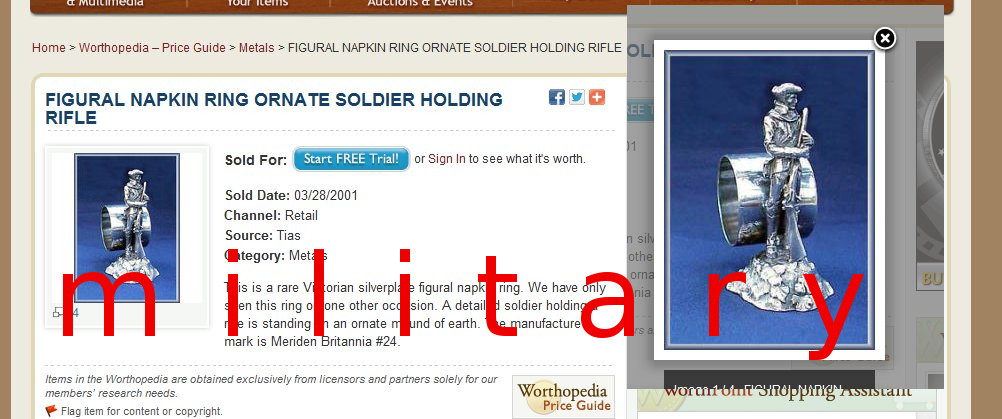 Military figural napkin rings